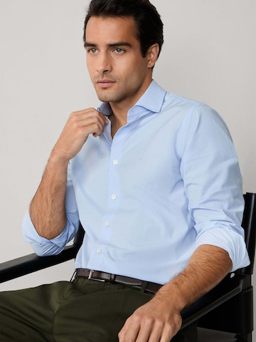Hackett London Regular fit Zakelijk overhemd 'Puppytooth' in Blauw