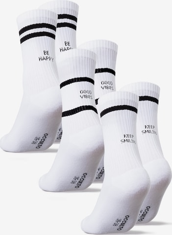 Occulto Socks 'Leo' in White: front