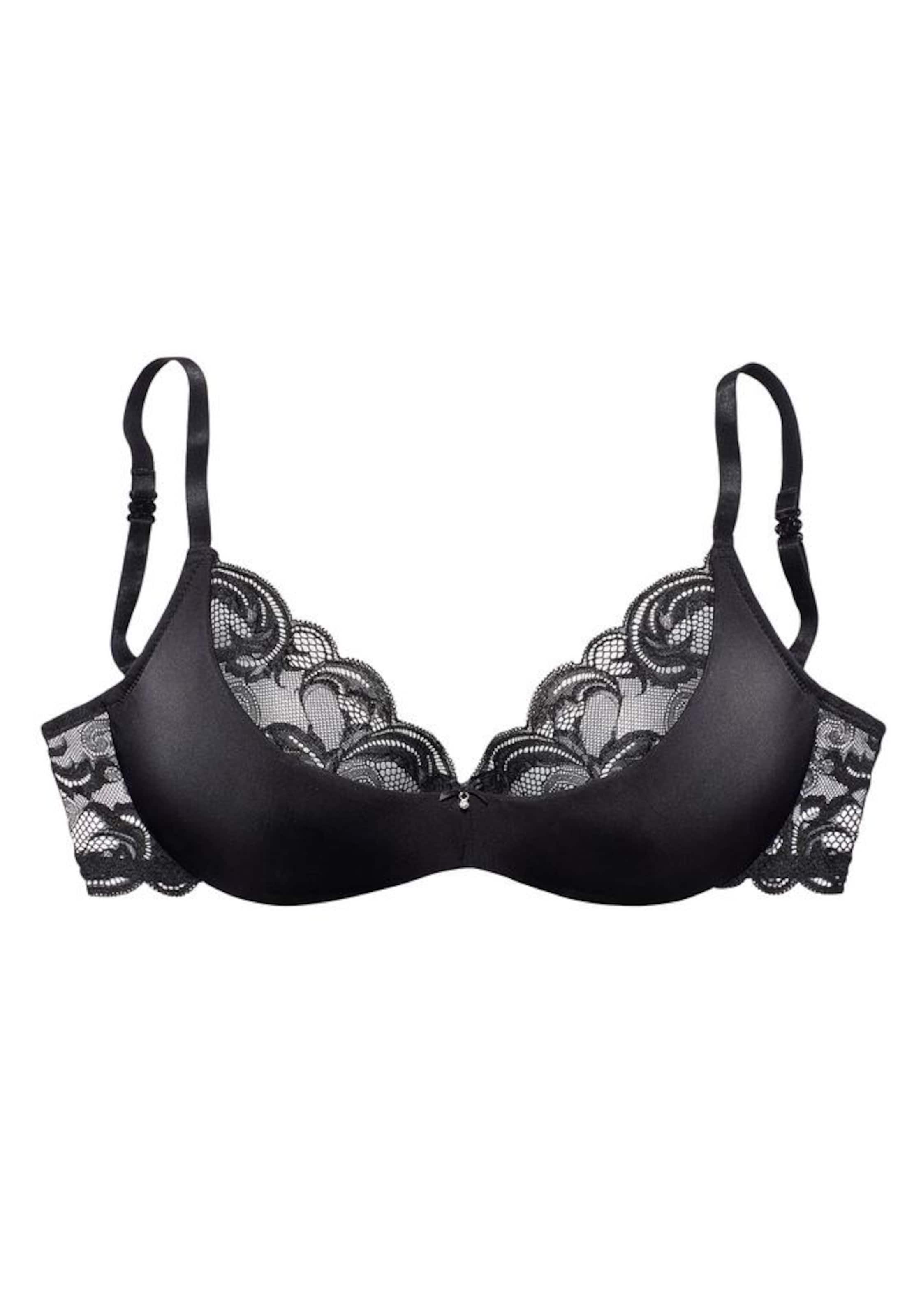 PETITE FLEUR GOLD Push-up Behå i svart: framsida
