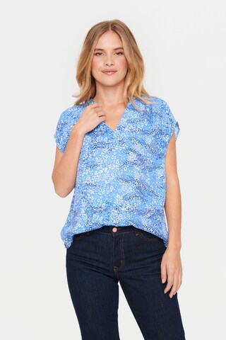 SAINT TROPEZ Blouse 'Dacia' in Blue: front