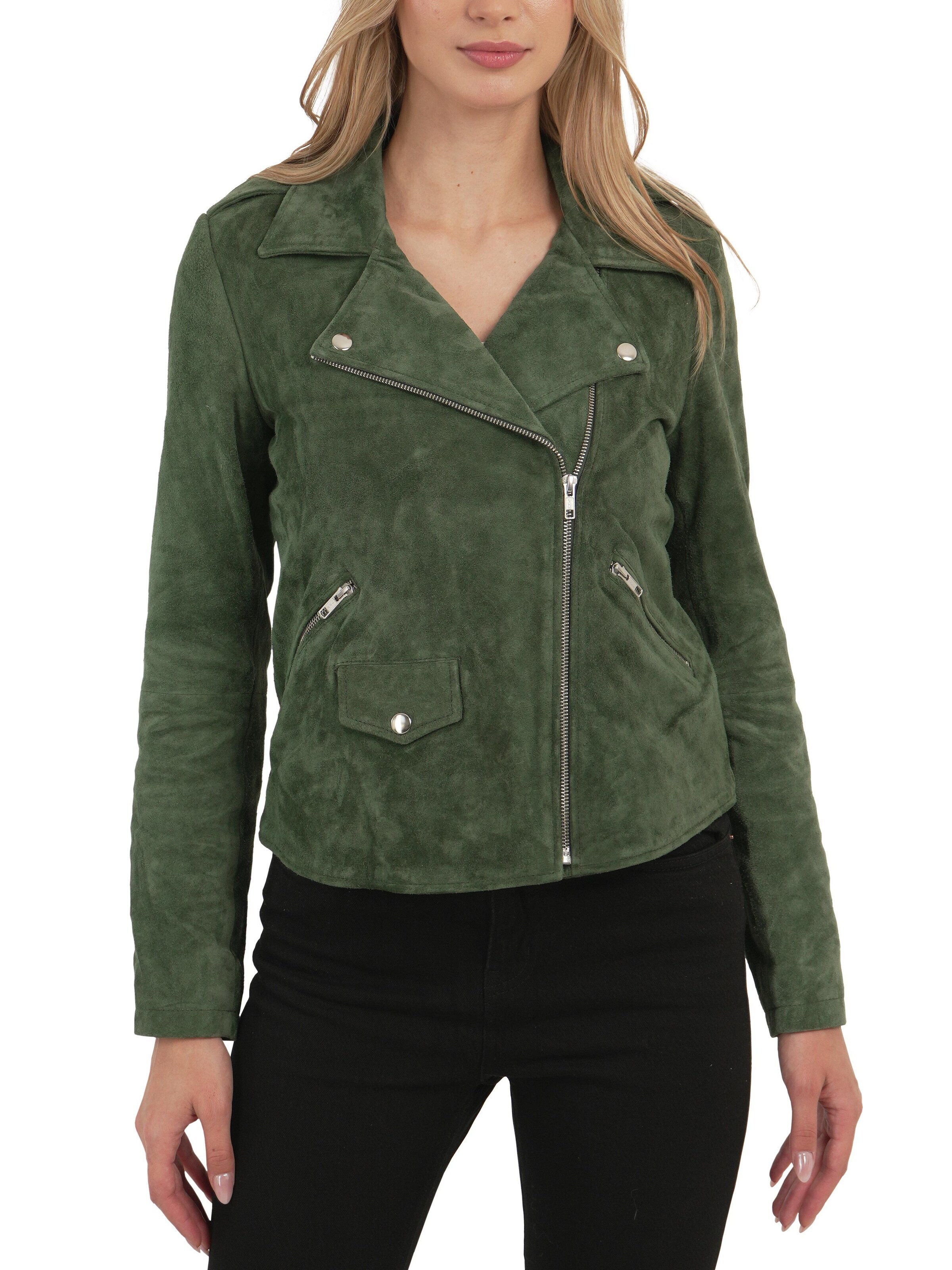 Chic and Clicks - Chaqueta de entretiempo 'Camel Suede' en verde