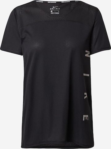 NIKE - Camiseta funcional 'Miler' en negro: frente