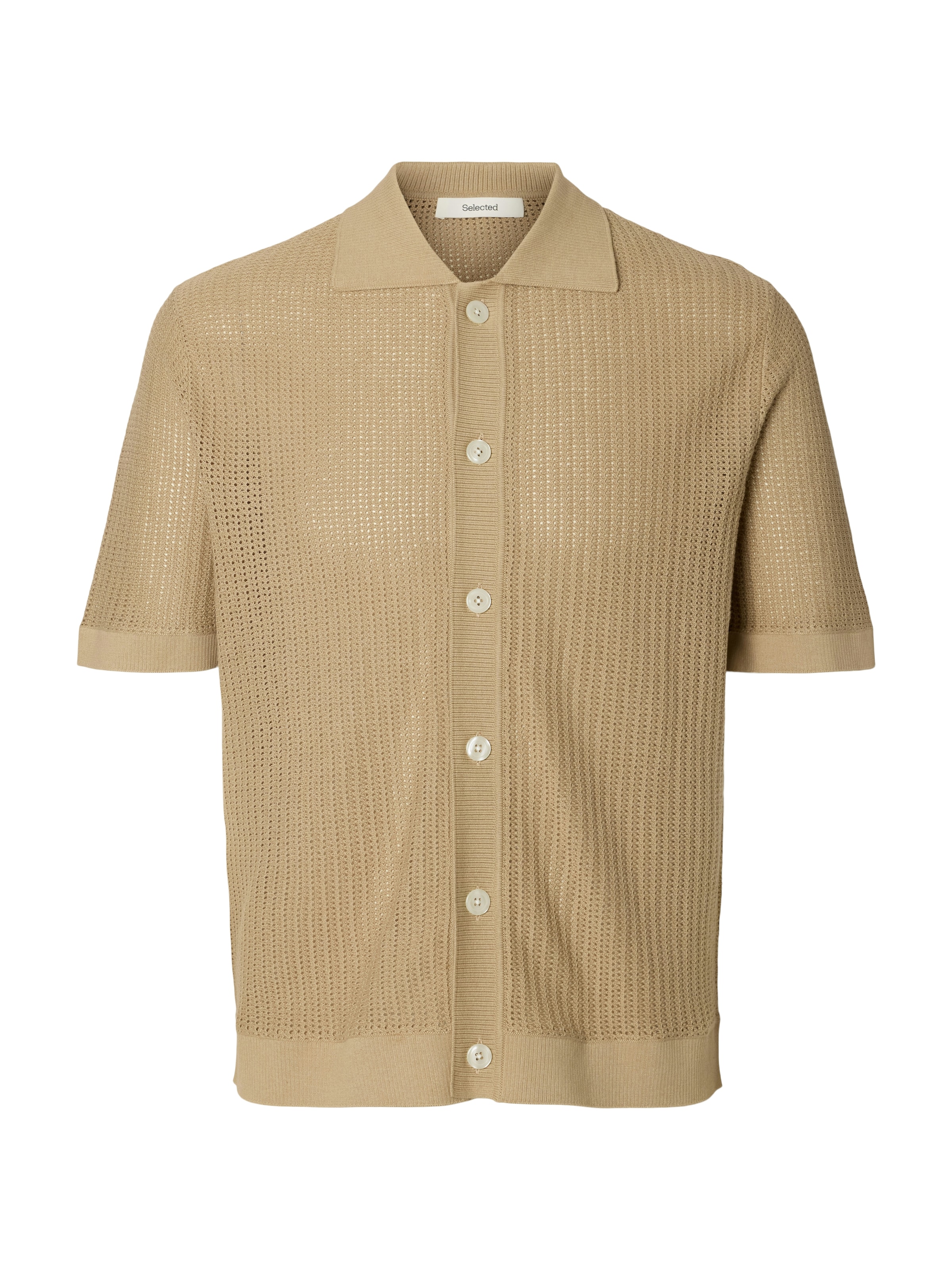 Coupe regular Vestes en maille 'SLHSHANE' SELECTED en beige : devant