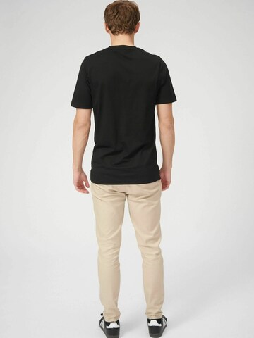 TEESHOPPEN Regular fit Button Up Shirt ' Basic V ' in Black