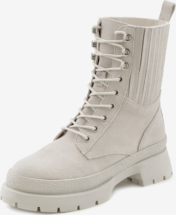 Bottines à lacets LASCANA en beige : devant