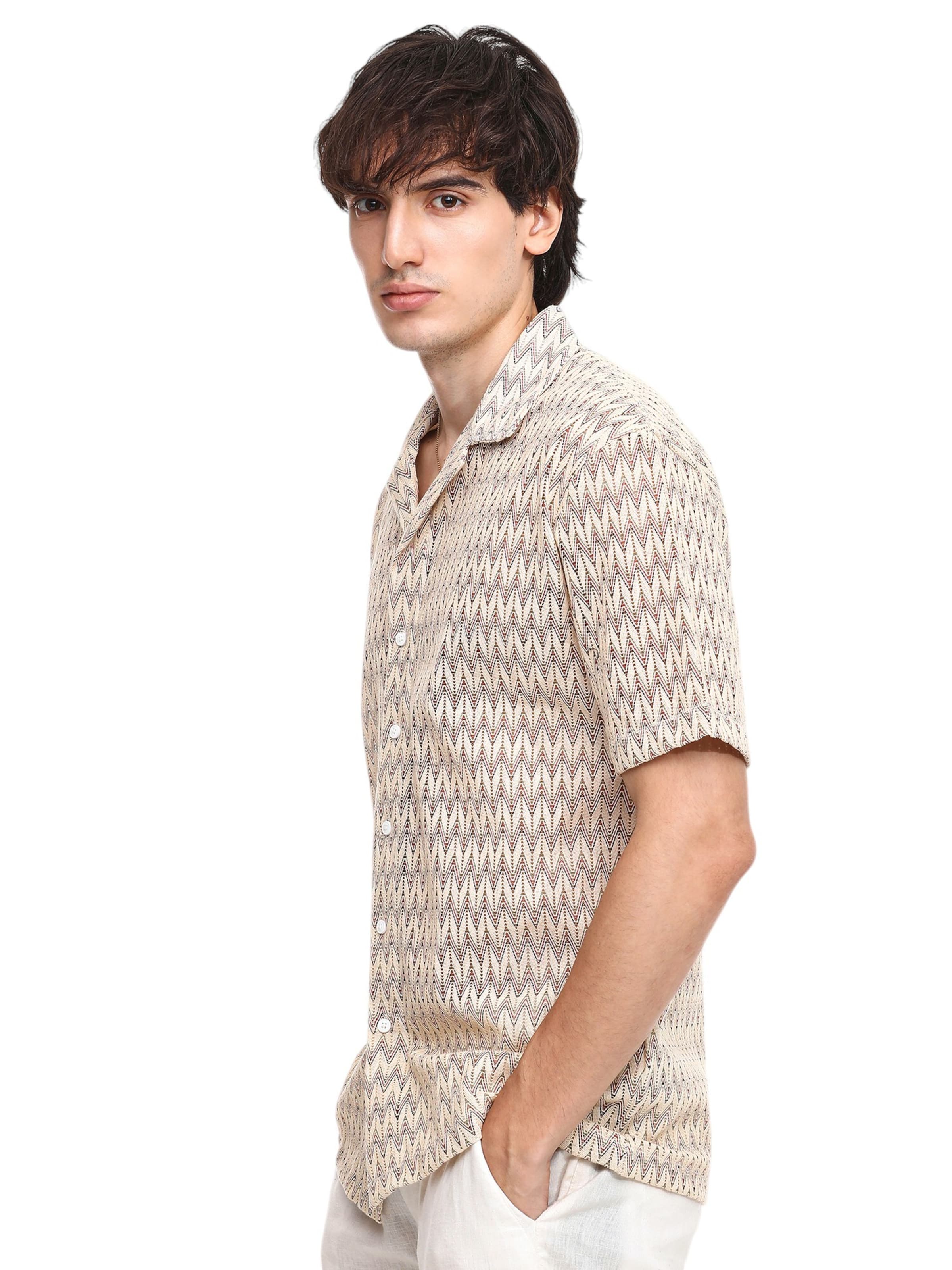 Campus Sutra Regular fit Πουκάμισο 'Toya' σε μπεζ