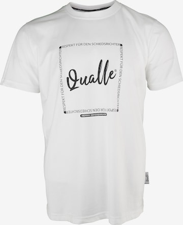 Qualle T-Shirt 'Gameplay Respekt' in Weiß: predná strana