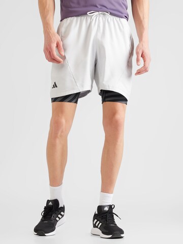 ADIDAS PERFORMANCE Regular Спортен панталон 'Aeroready Two-In-One Pro' в сиво: отпред