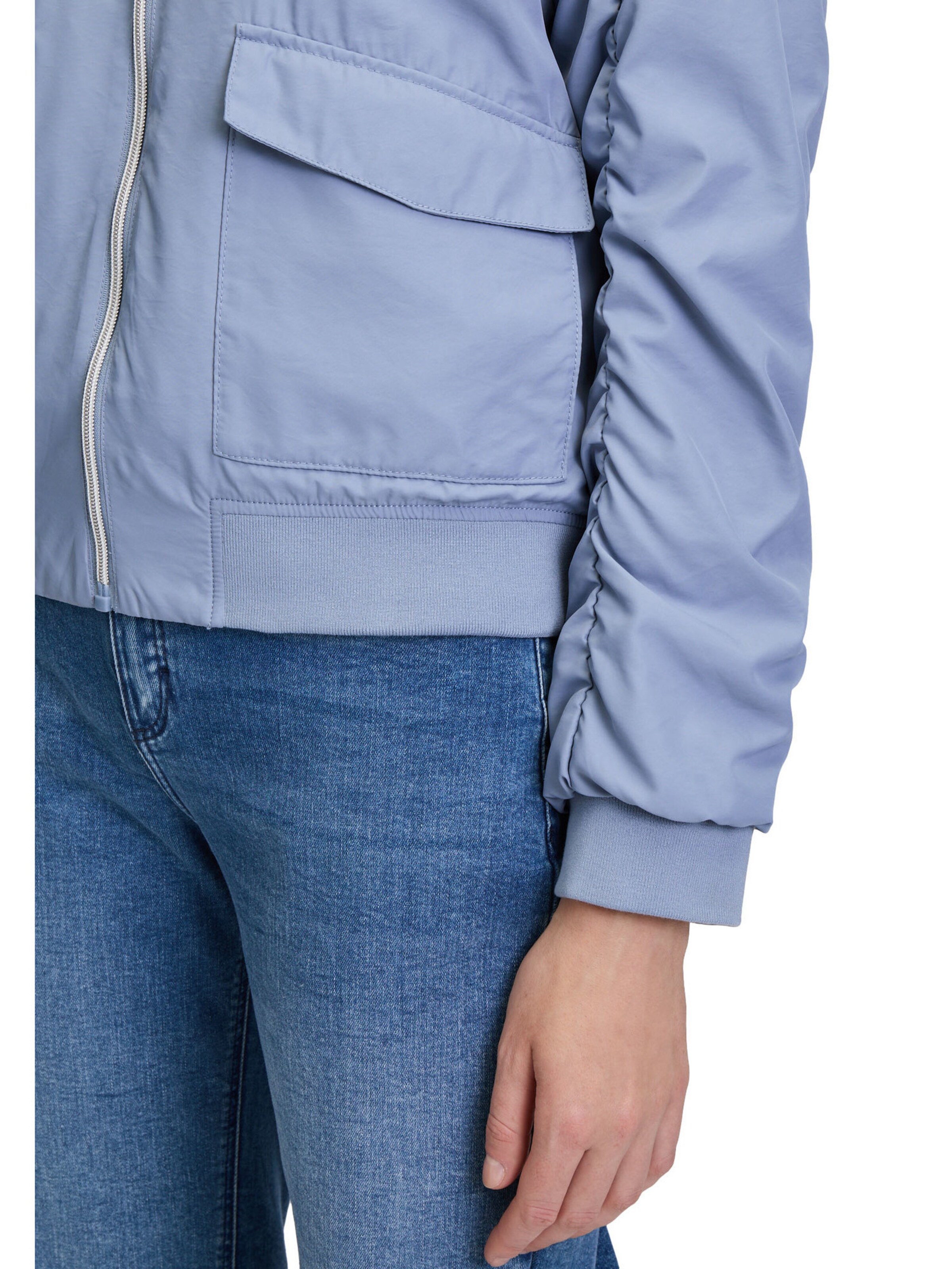 Cartoon Blouson mit Raffung in Blau