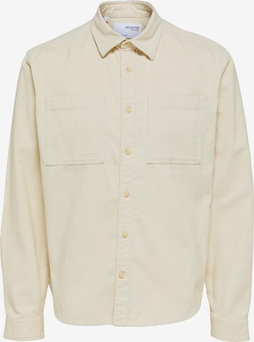 SELECTED HOMME Regular fit Button Up Shirt in Beige: front