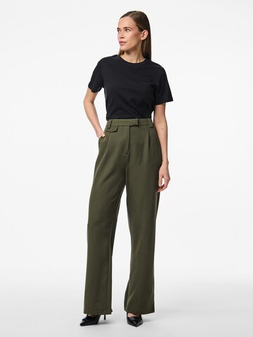 Wide Leg Pantalon à pince PIECES en vert