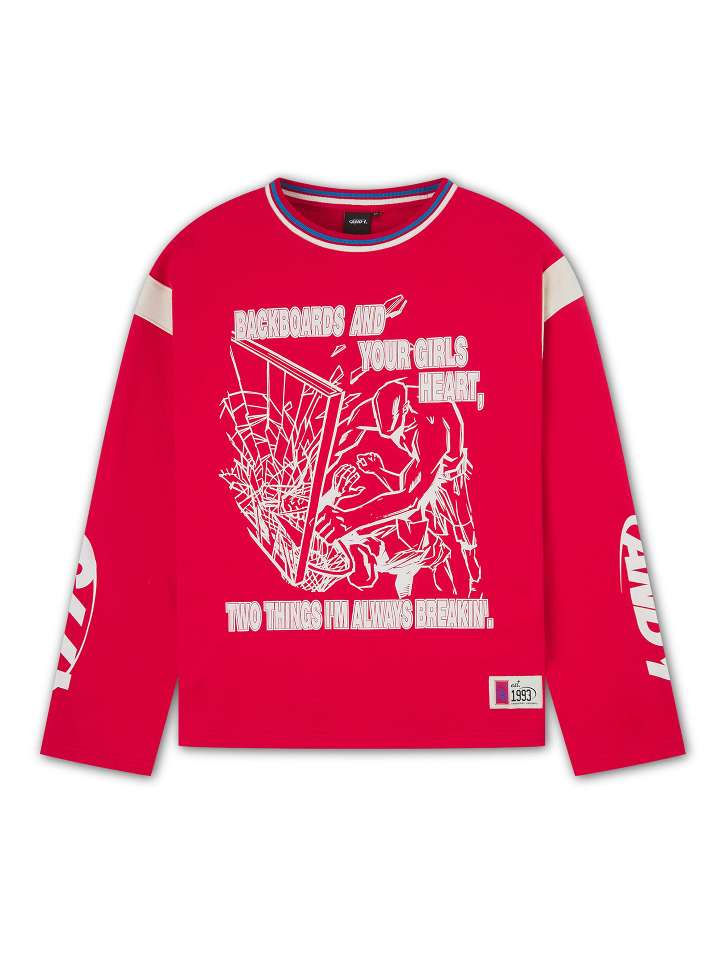 Sweat-shirt AND1 en rouge : devant