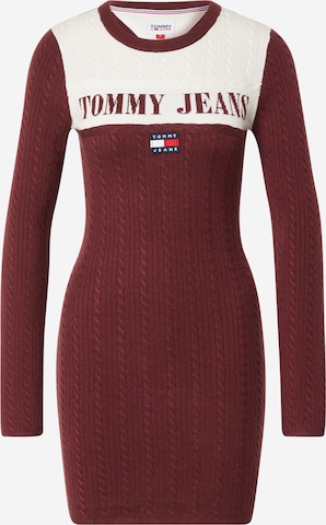 Rochie tricotat de la Tommy Jeans pe roșu: față