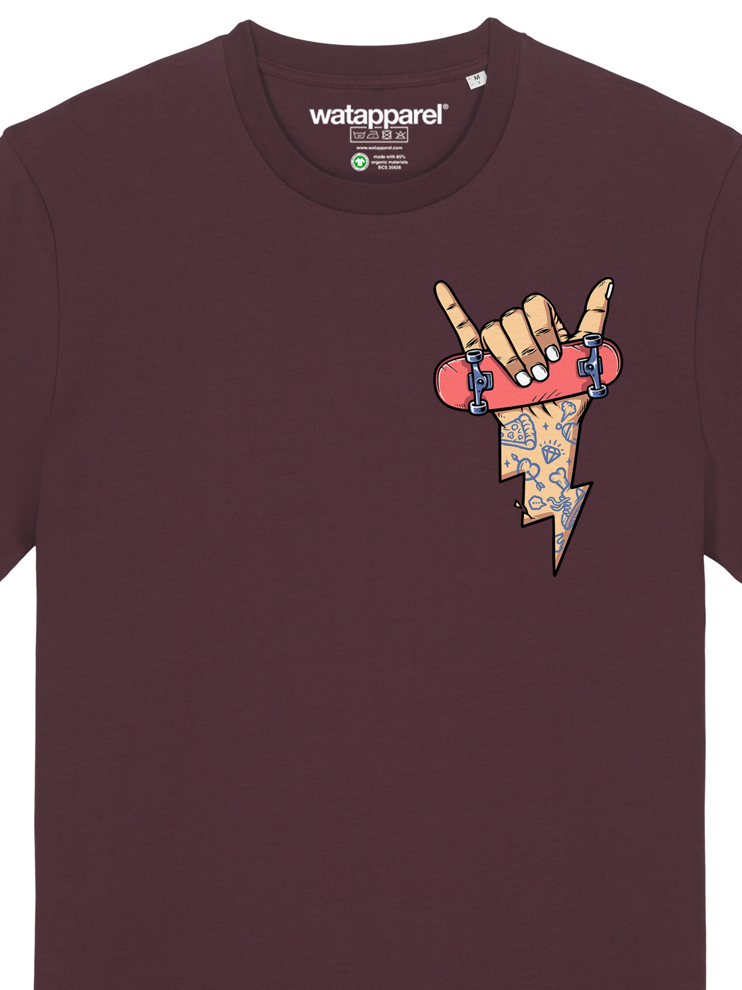 T-Shirt 'Skateboard' Watapparel en rouge