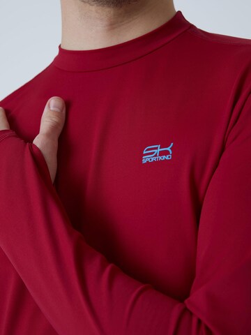 SPORTKIND Performance shirt 'Langarmshirt High-Neck' in Red