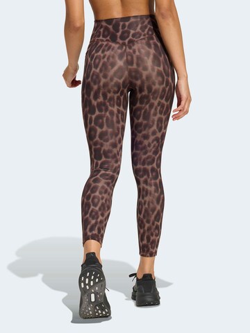 ADIDAS PERFORMANCE Skinny Workout Pants 'OPT ESS' in Brown