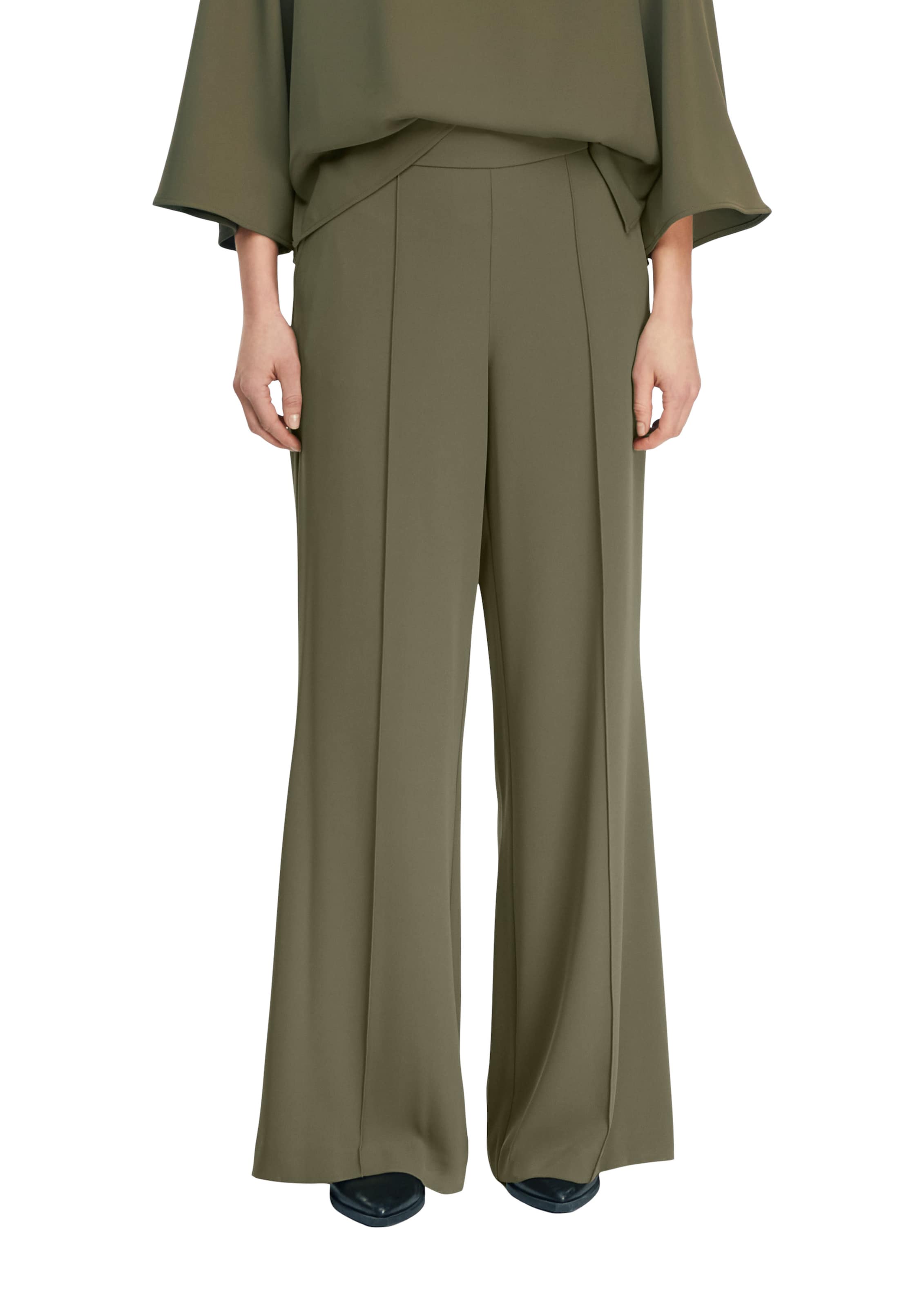 COMMA Wide leg Pleated Pants in Green