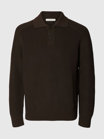 SELECTED Trui in Bruin: voorkant