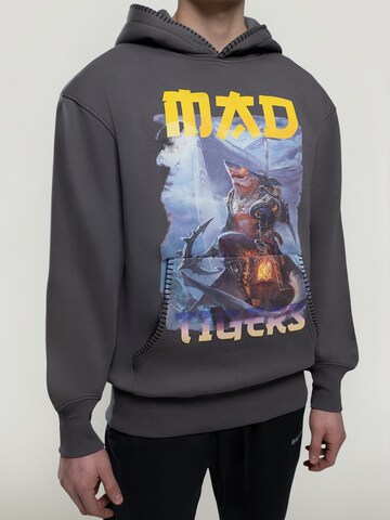 MAD TIGERS Sweatshirt 'Dark Oceans' in Grey