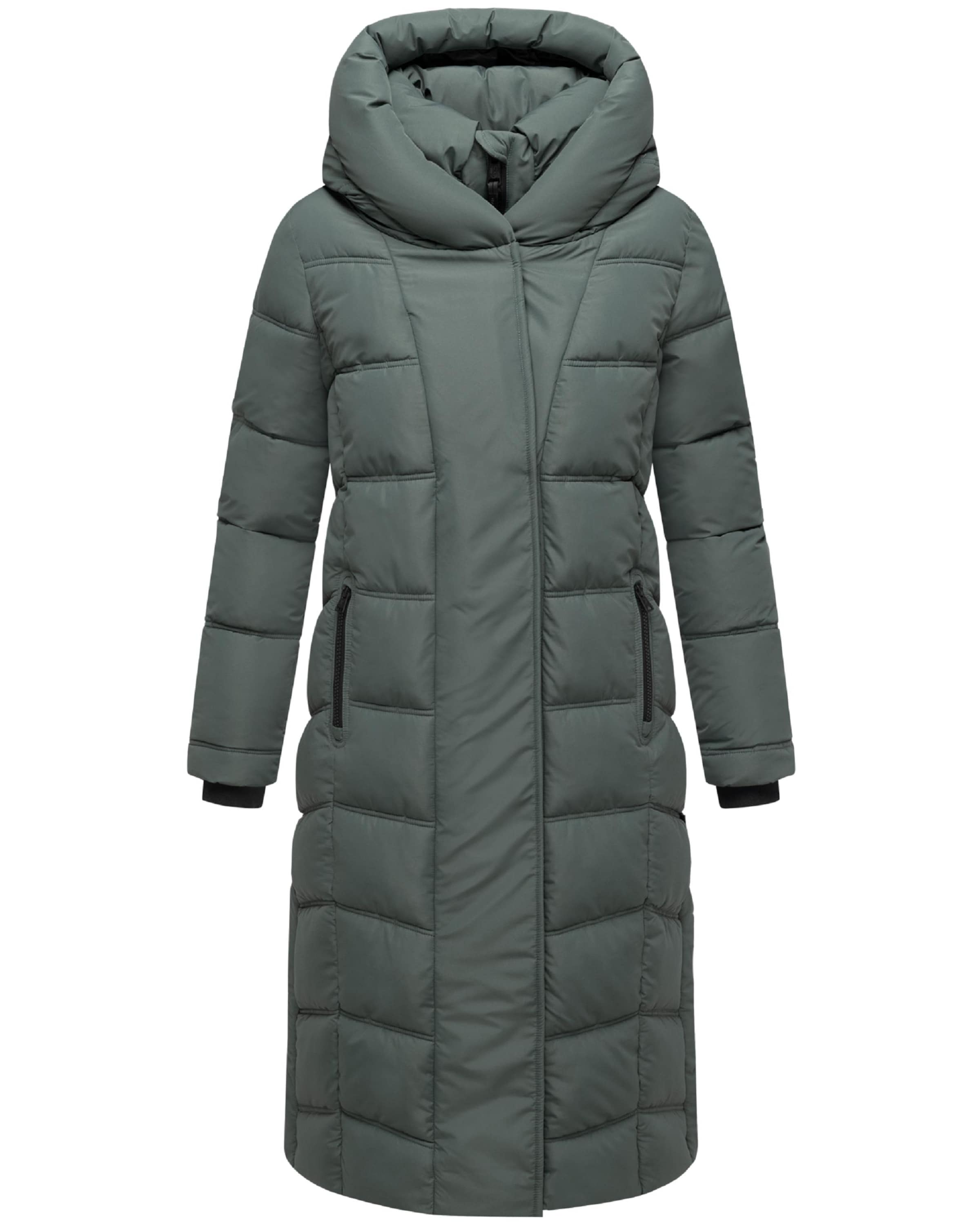 NAVAHOO Winter coat 'Engelsfeder XIV' in Green: front