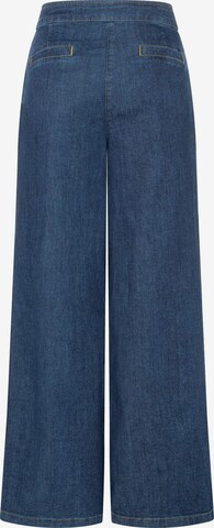 MORE & MORE Zvonové kalhoty Džíny se sklady v pase – modrá