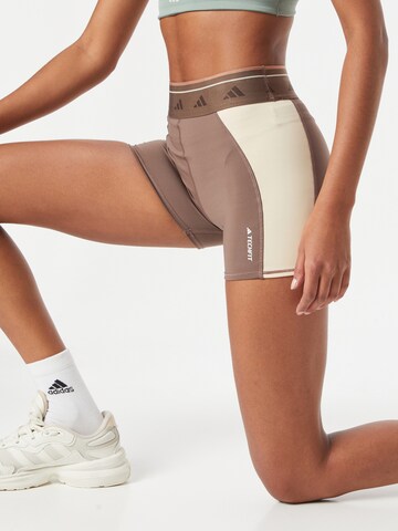 ADIDAS PERFORMANCE Skinny Sportshorts 'Techfit Colorblock' in Braun