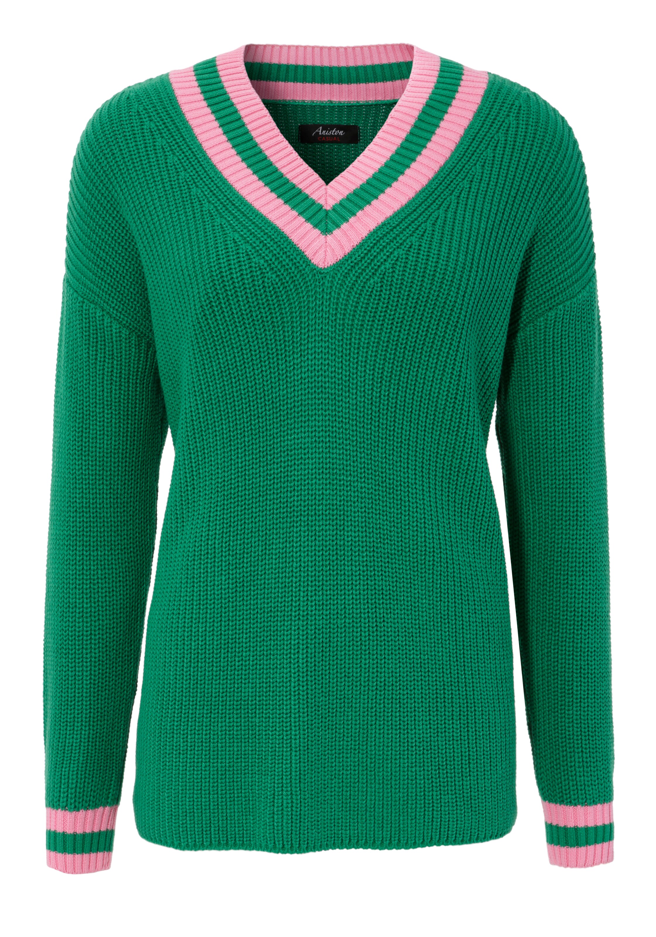 Frauen Pullover & Strick Aniston CASUAL Pullover in Grün - UQ28982 Frauen Pullover & Strick Aniston CASUAL Pullover in Grün - UQ28982