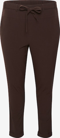 KAFFE CURVE Regular Pants 'Jia' in Brown