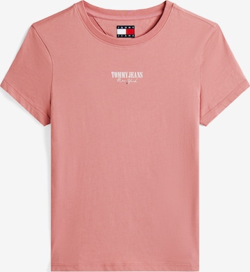 Tommy Jeans T-shirt 'ESSENTIAL' i rosa: framsida