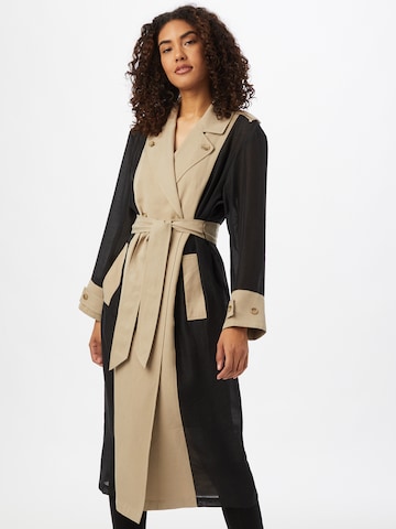 JUST FEMALE Between-seasons coat 'Dover' in Black: front