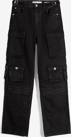 Pantalon cargo Bershka en noir : devant