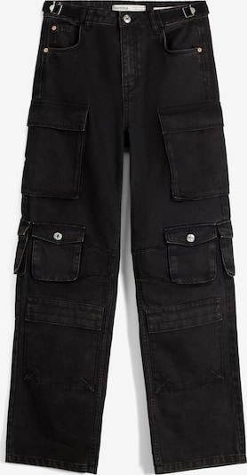 Bershka Pantalon cargo en noir, Vue avec produit