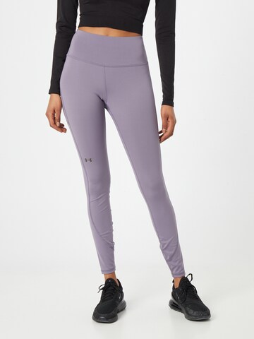 UNDER ARMOUR Skinny Sports trousers in Purple: front