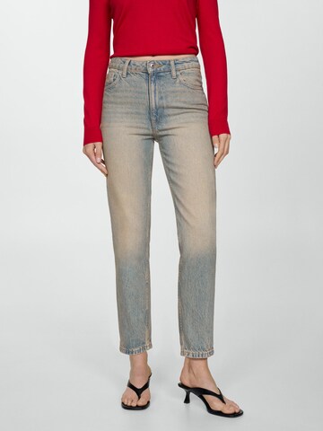 MANGO Wide leg Jeans in Blauw: voorkant