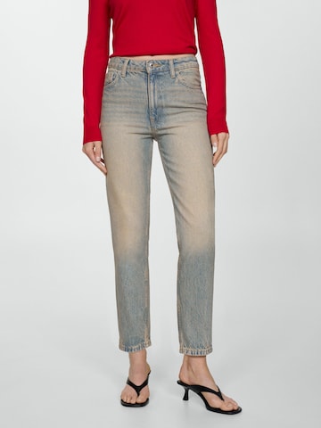 Wide leg Jeans de la MANGO pe albastru: față