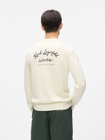 Karl Lagerfeld Sveter 'CÃ´te D'Azur' - Biela: predná strana