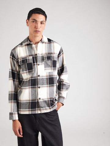 JACK & JONES Comfort Fit Риза 'JJECHARGE' в бежово: отпред
