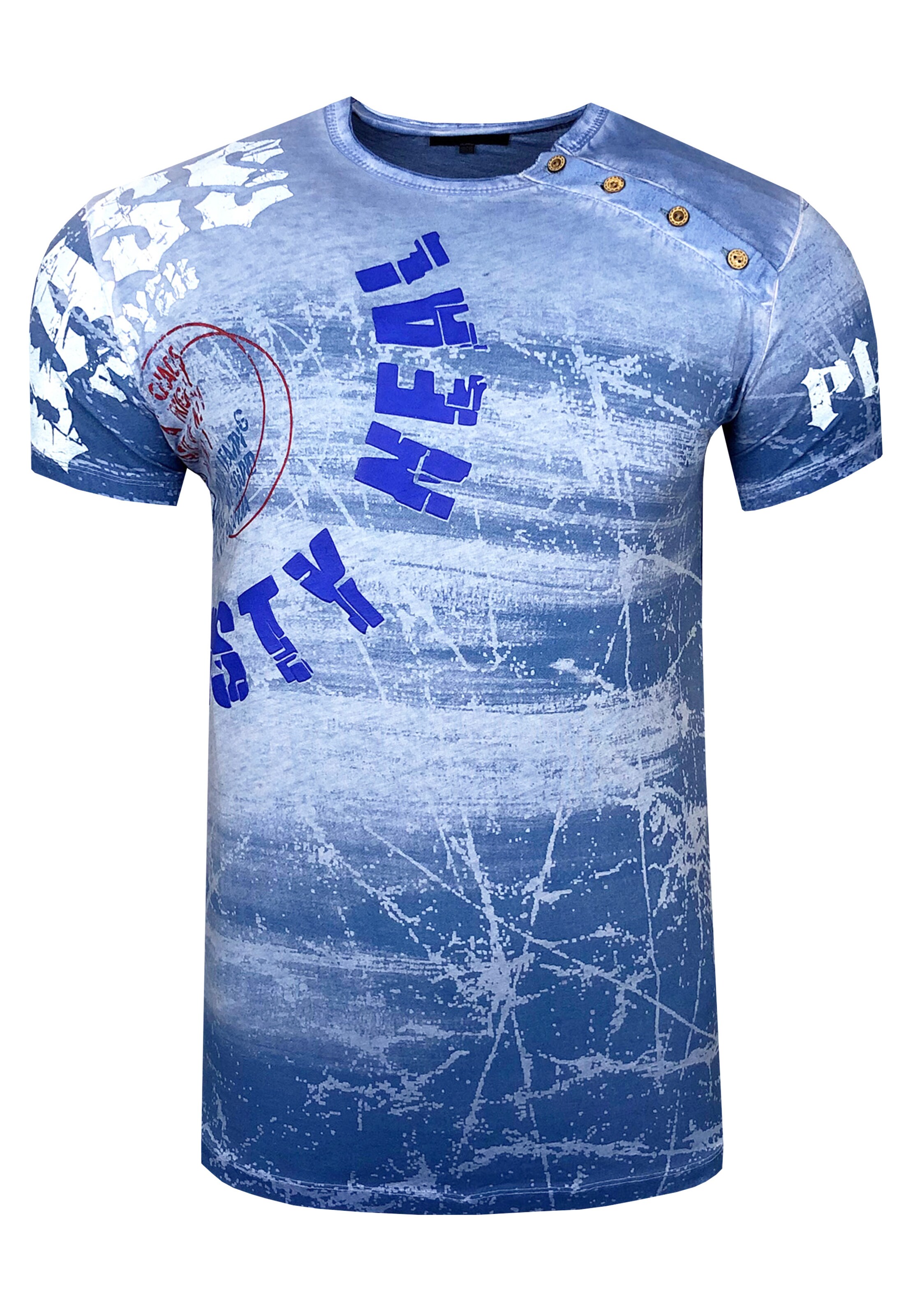 Männer Shirts Rusty Neal T-Shirt in Blau, Dunkelblau - VN57490