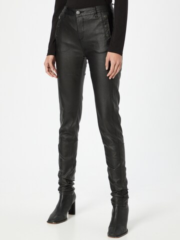 Fransa Slim fit Pants 'DOTALIN 2' in Black: front
