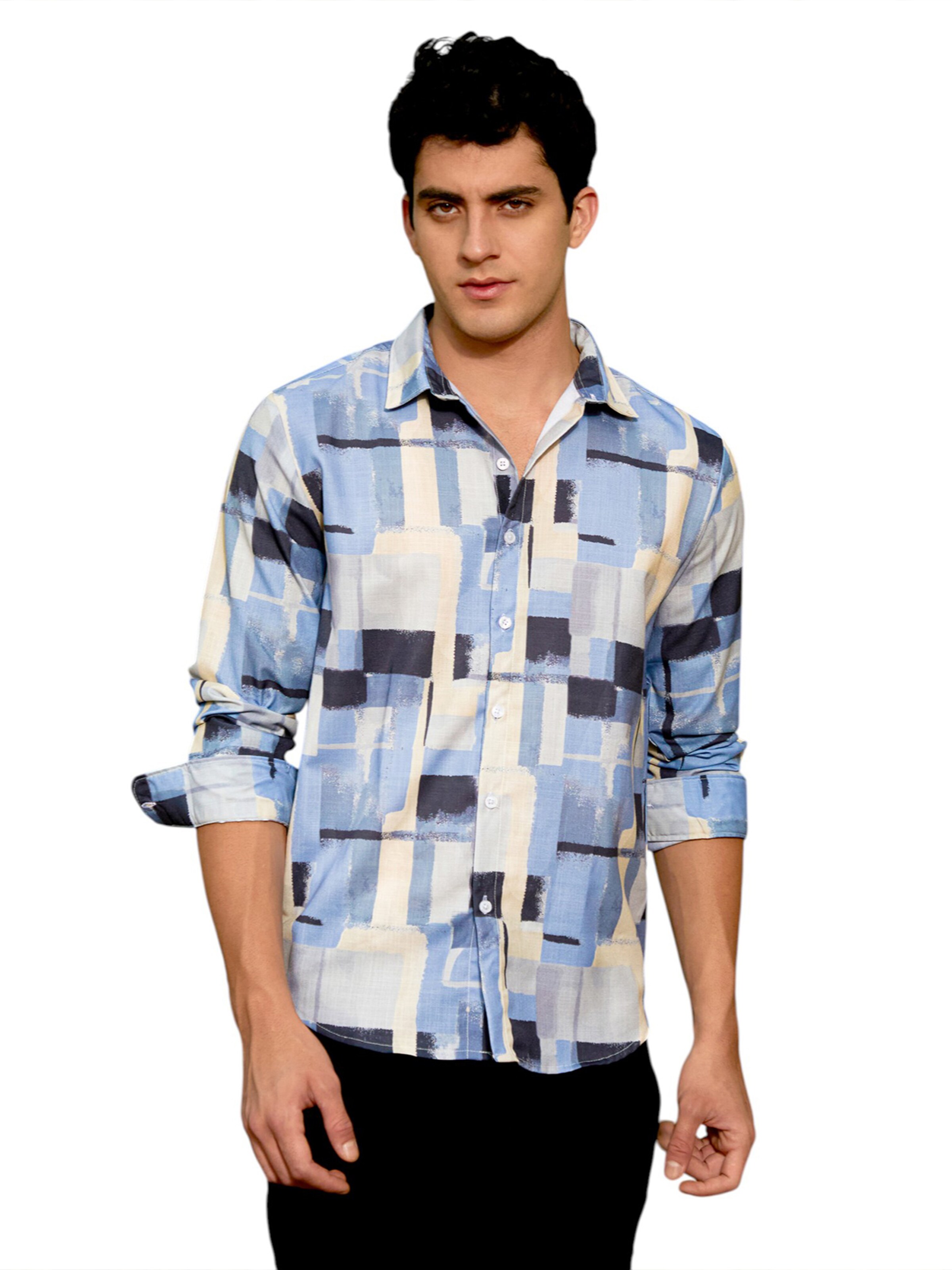 Campus Sutra Regular fit Button Up Shirt 'Julieta' in Blue: front