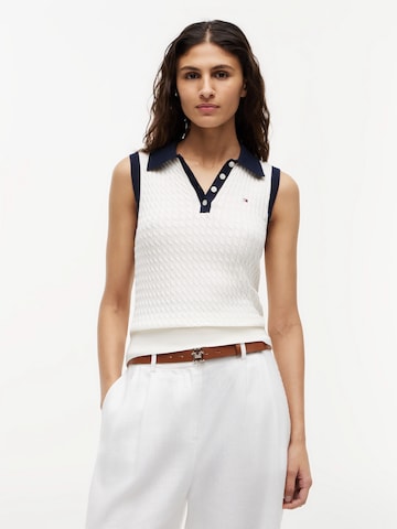 Tops en tricot TOMMY HILFIGER en beige : devant