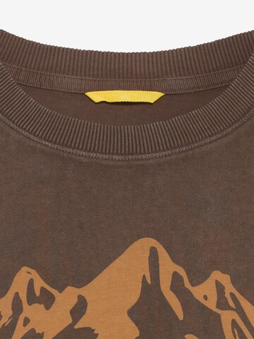 CAMEL ACTIVE Kurzarm T-Shirt mit Naturprint in Braun