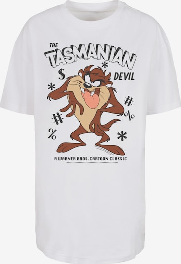 F4NT4STIC T-shirt oversize 'Looney Tunes Trickfilm Serie Cartoon Vintage Tasmanian Devil' en beige / marron / noir / blanc, Vue avec produit