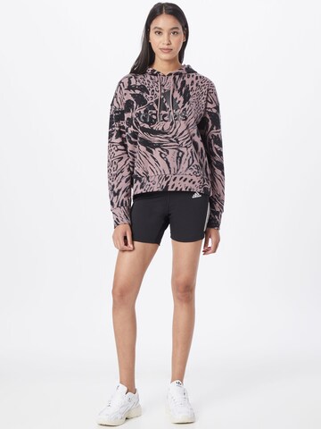 ADIDAS SPORTSWEAR Athletic Sweatshirt 'Future Icons Animal Print' in Brown