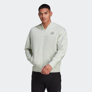 ADIDAS SPORTSWEAR Športna jakna 'Studio Lounge Fleece' | zelena barva: sprednja stran