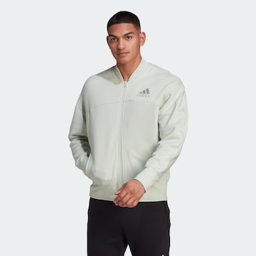 ADIDAS SPORTSWEAR Αθλητικό μπουφάν 'Studio Lounge Fleece' σε πράσινο: μπροστά