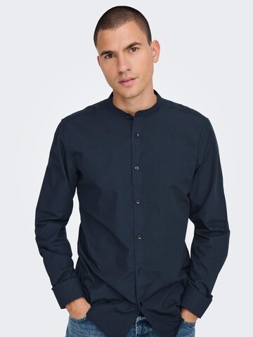 Only & Sons - Slim Fit Camisa 'Sane' em azul