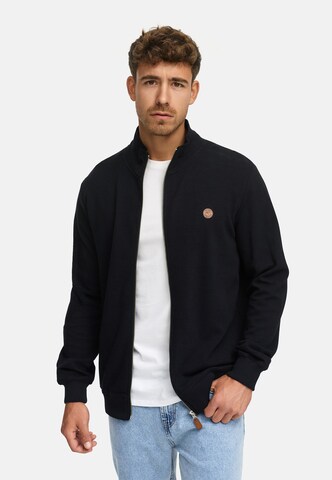INDICODE JEANS Sweatvest 'Guadalupe' in Zwart: voorkant
