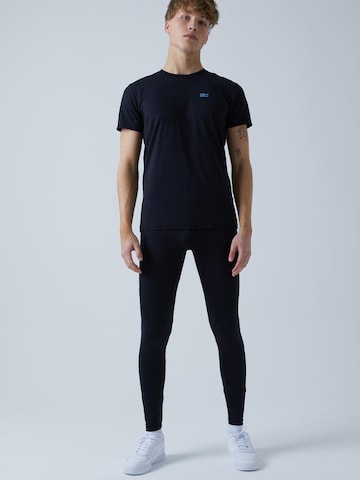 SPORTKIND Slimfit Sportbroek 'Long Running Tights' in Zwart: voorkant