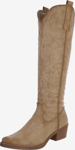 Ital-Design Cowboystiefel in Braun: Vorderseite